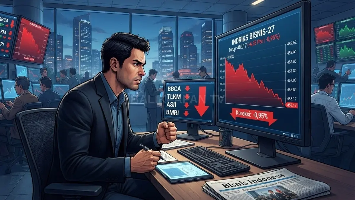 Indeks Bisnis-27 turun 0,95 persen setelah kenaikan sebelumnya, mencerminkan perubahan sentimen pasar yang cepat [BTV:AI]