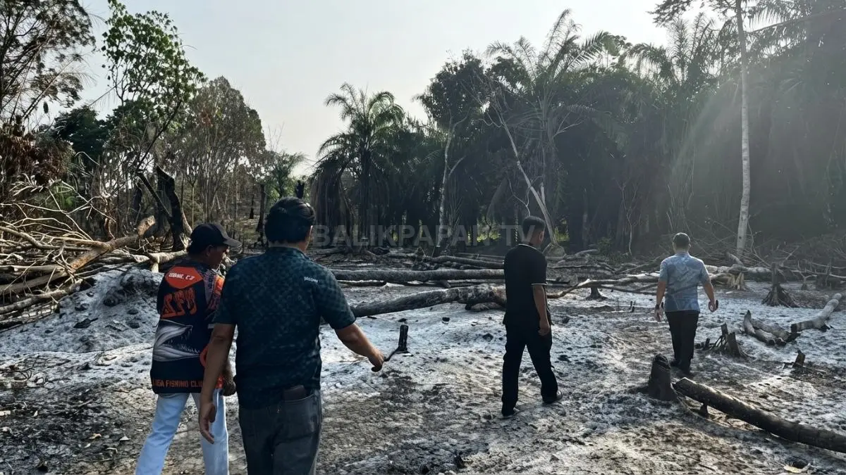 Dua warga diamankan polisi terkait pembakaran lahan pertanian di Kelurahan Sotek, Penajam Paser Utara.(PPU)