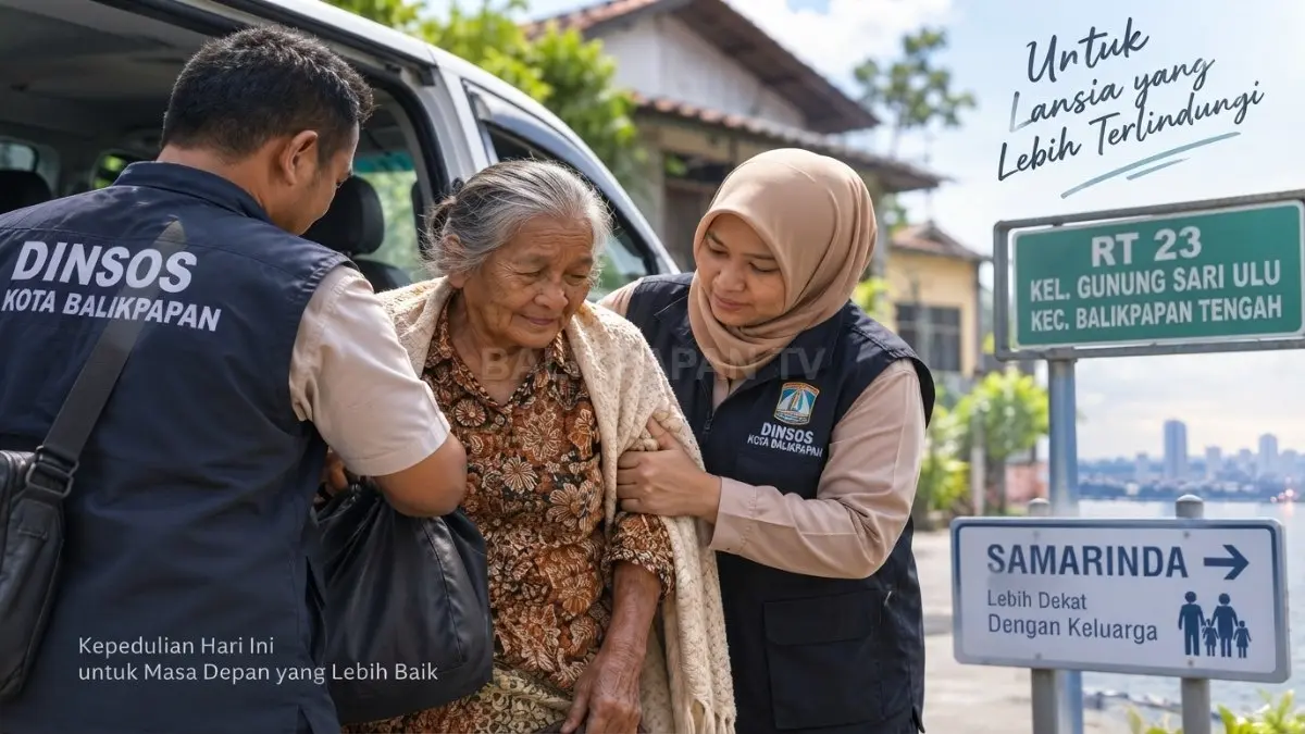 Ilustrasi pendampingan lansia yang tinggal seorang diri dan membutuhkan dukungan keluarga.