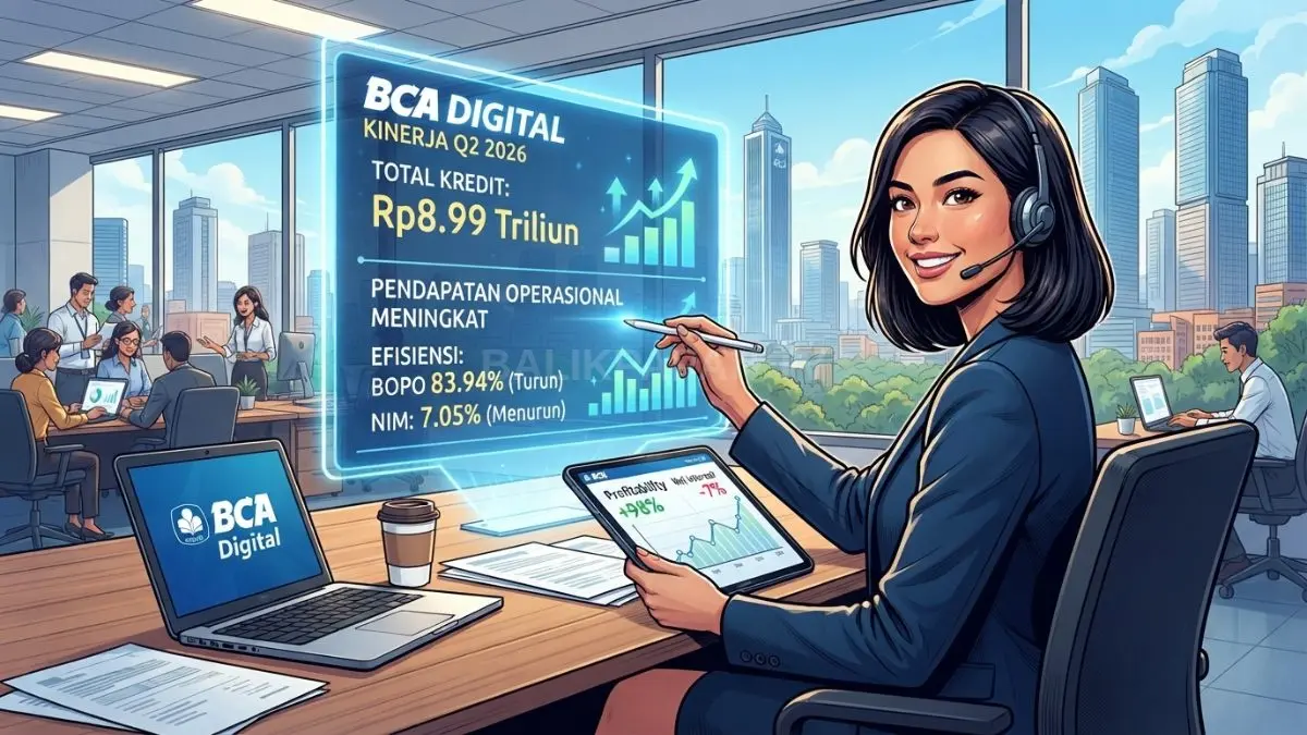 Kredit BCA Digital tumbuh 3,31%, sementara laba melonjak dan efisiensi operasional membaik sepanjang semester I 2026 [BTV:AI]