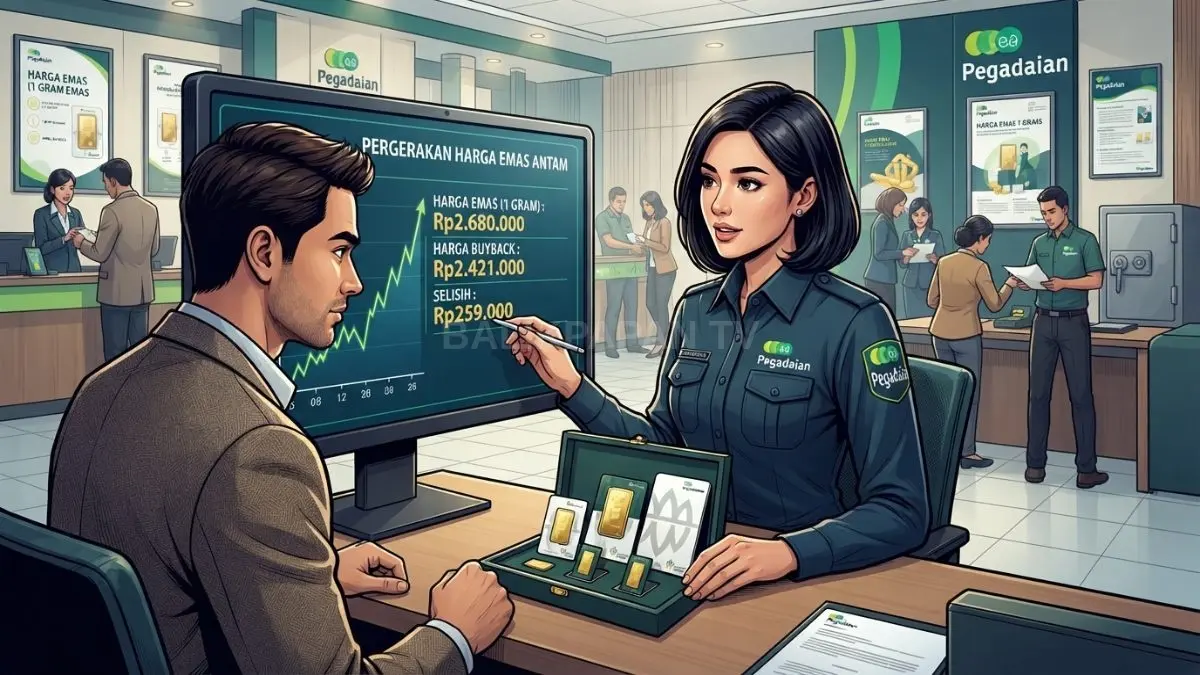 Harga emas Antam stagnan, investor perlu mencermati selisih harga jual dan buyback sebelum menjual kembali [BTV:AI]
