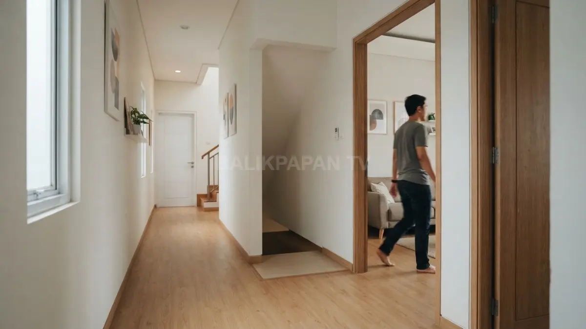 Lorong selebar 90 cm tetap nyaman dengan ruang ekstra di persimpangan, pintu, dan area putar. (BTV/AI)