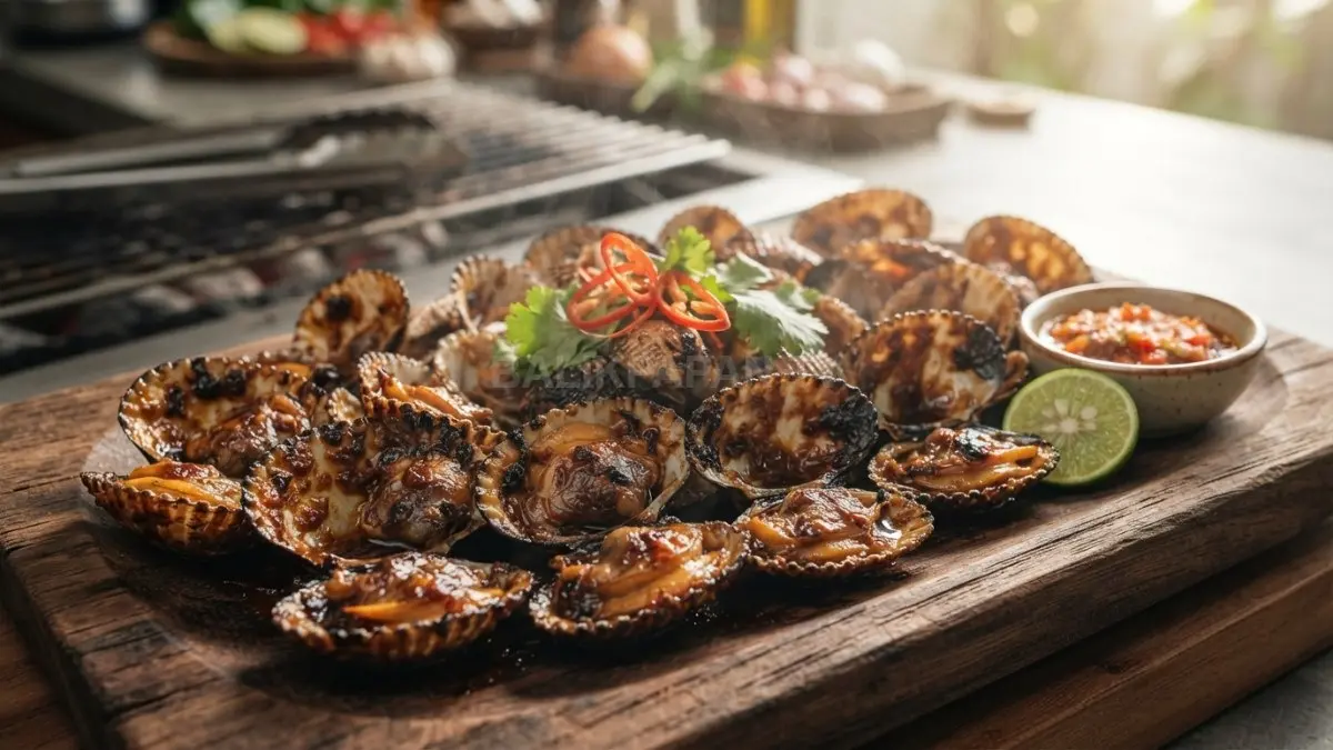 Sajikan tudai bakar khas Kaltara berbumbu gurih lengkap dengan sambal pedas dan perasan jeruk nipis. (BTV/Ai)