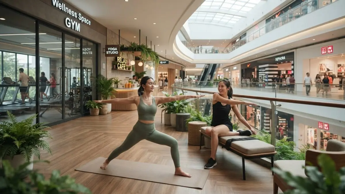 Wellness space membuat mall modern terasa lebih seimbang dengan menghadirkan ruang sehat, nyaman, dan rileks (BTV/AI)