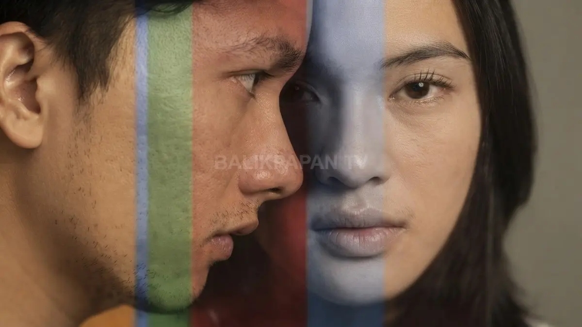 Dian Sastrowardoyo dan Nicholas Saputra sebagai Cinta dan Rangga dalam film Ada Apa Dengan Cinta. (BTV/AI)