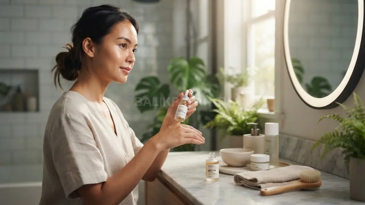 Eksfoliasi wajah dan pelembap menunjukkan pentingnya frekuensi tepat untuk menjaga kulit tetap sehat tanpa iritasi. (BTV/AI)