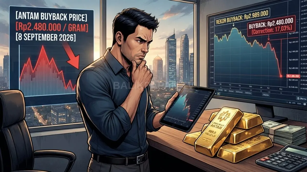 Harga buyback emas Antam terkoreksi, namun masih mencatat kenaikan tahunan hingga September 2026 [BTV:AI]