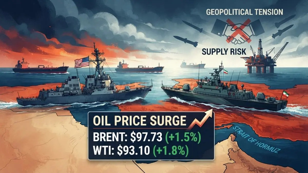 Harga minyak Brent naik 1,5 persen menjadi US$97,73 per barel akibat ketegangan AS-Iran meningkat [BTV:AI]