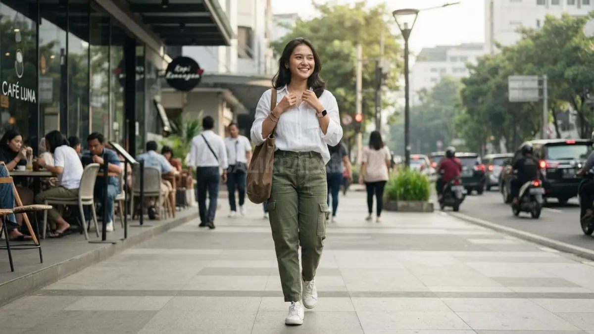 Perhatikan kenyamanan, ukuran, bahan, dan kebebasan bergerak agar pakaian mendukung aktivitas sehari-hari dengan percaya diri. (BTV/AI)