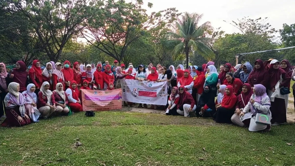 Peserta antusias memperingati Pekan Menyusui Dunia 2026 melalui kegiatan yang digagas Asosiasi Ibu Menyusui Indonesia. (DOK. SUPRIYONO LUPUS/KP)