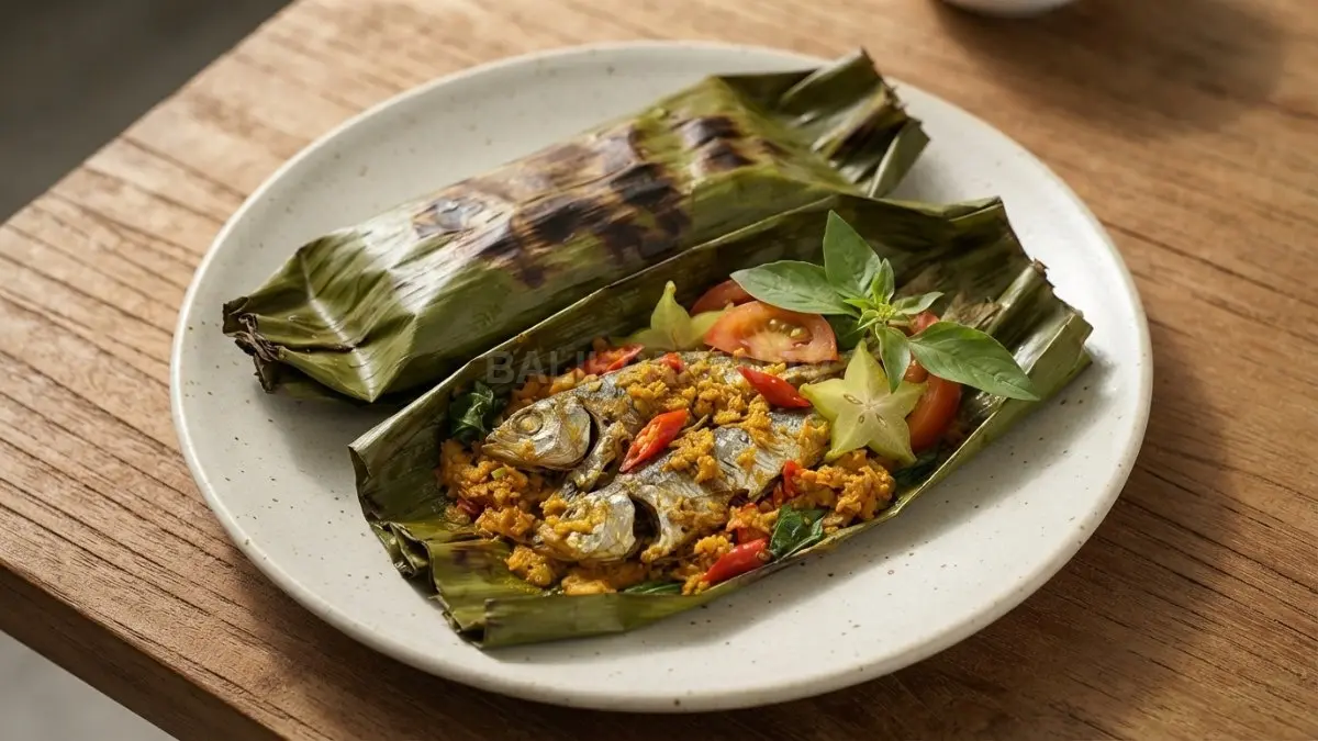 Sajikan pepes ikan seluang berbalut daun pisang dengan bumbu kuning kaya rempah yang menggugah selera. (BTV/Ai)