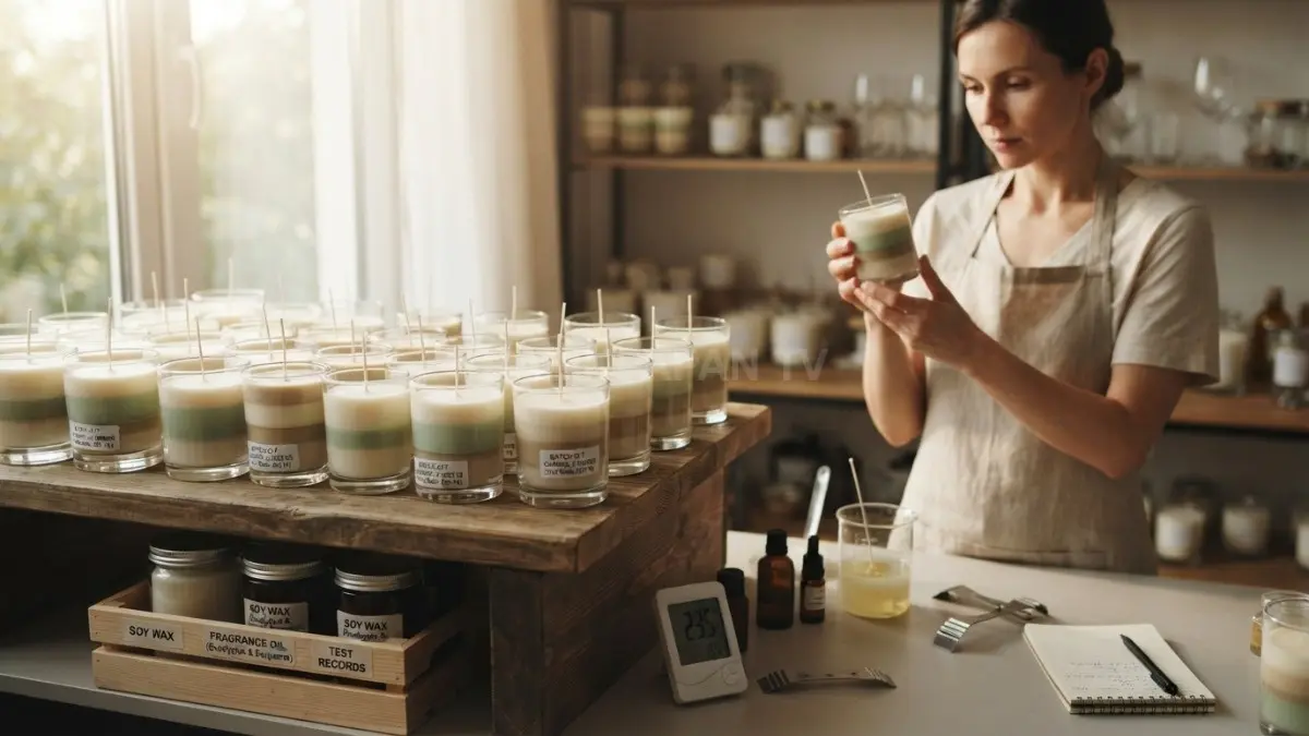 Lilin hias perlu melalui proses curing sekitar dua minggu agar aroma berkembang dan performanya lebih optimal. (BTV/AI)