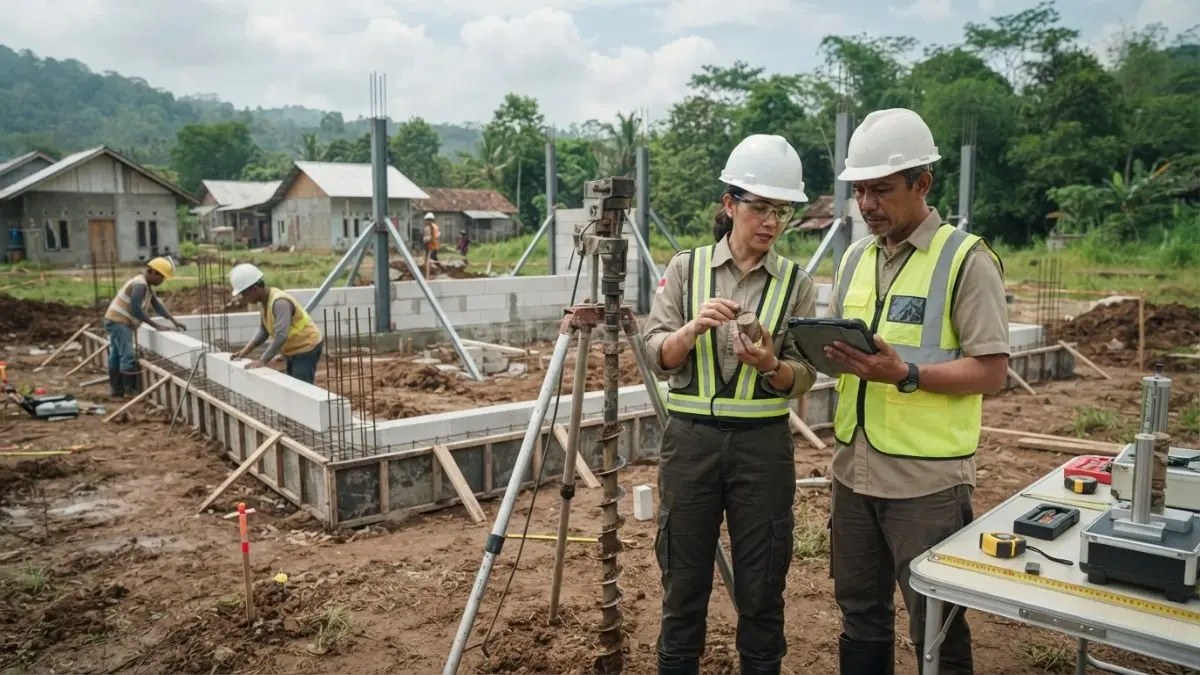 Pondasi dangkal 80 cm perlu mempertimbangkan kondisi tanah, beban bangunan, struktur, dan risiko penurunan tanah. (BTV/AI)