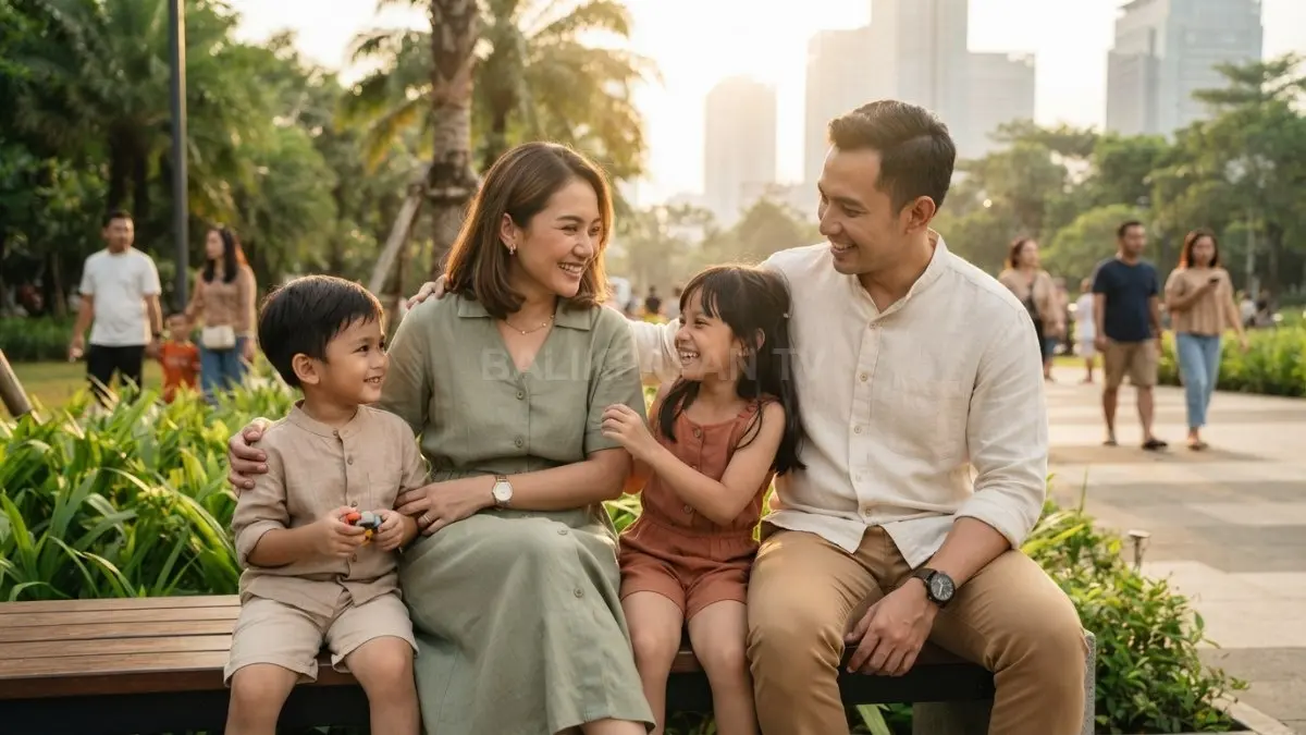 Earth tone membantu menciptakan kesan hangat, kompak, dan stylish untuk foto keluarga tanpa terlihat seragam (BTV/AI)
