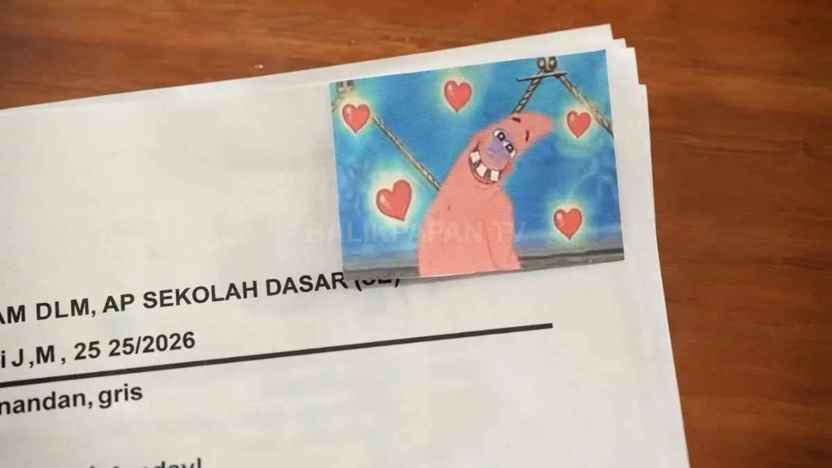 Guru SD di Kudus menggunakan potongan gambar karakter SpongeBob untuk menutupi nilai ujian siswa.