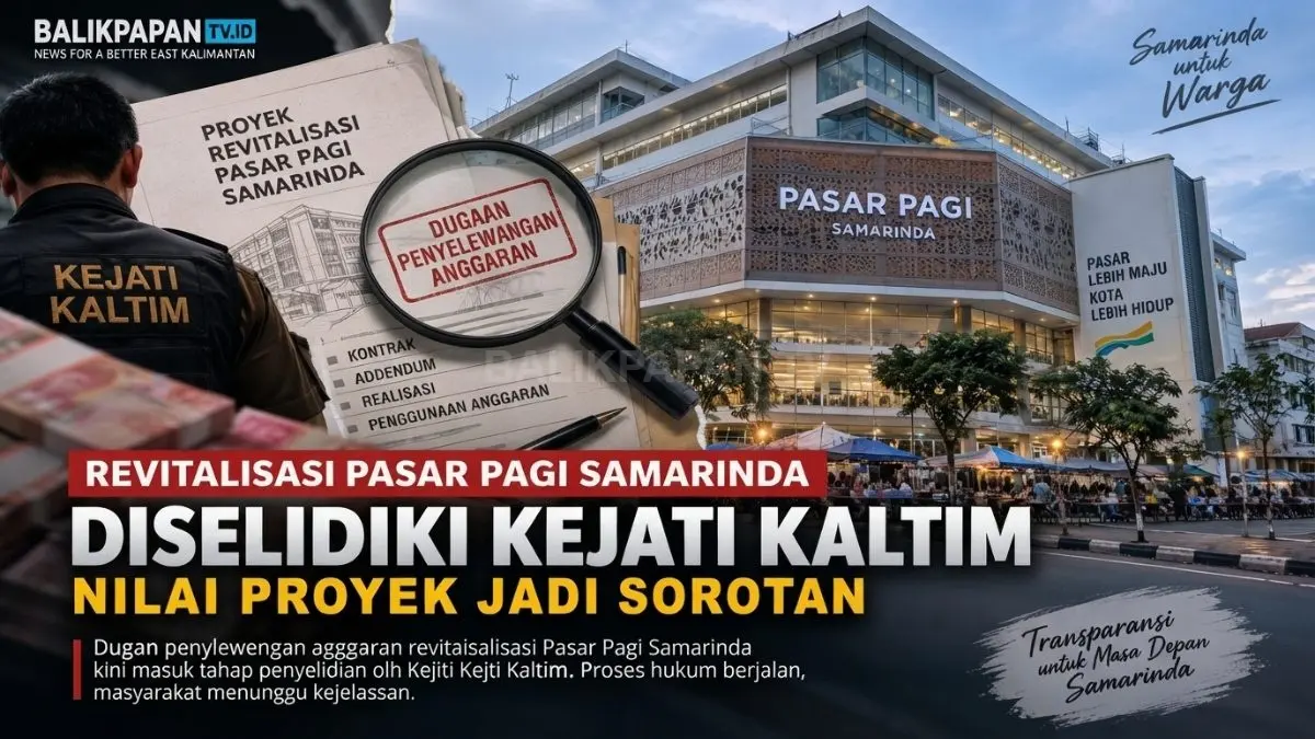 Ilustrasi Pasar Pagi Samarinda yang menjadi proyek revitalisasi dan kini masuk penyelidikan Kejati Kaltim.
