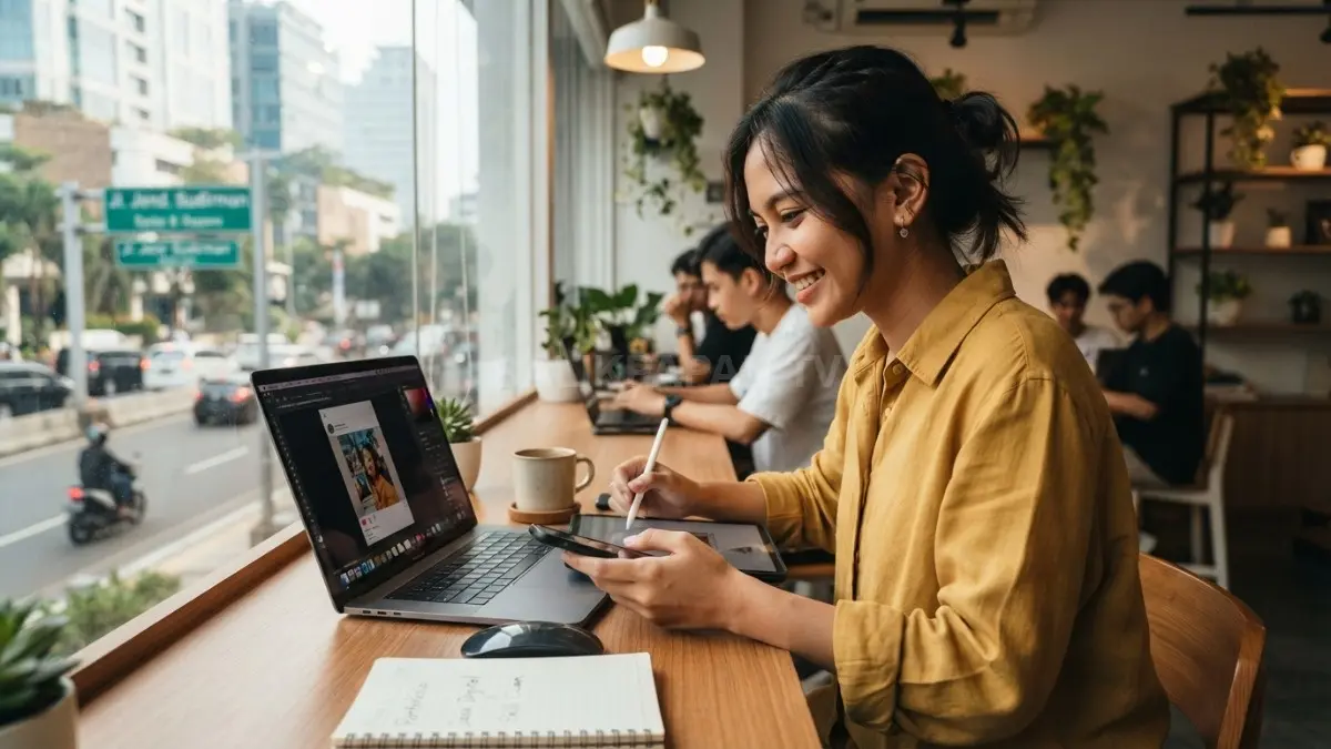 Jasa berbasis skill menjadi pilihan awal remaja dengan modal kecil tanpa stok barang secara langsung (BTV/AI).

