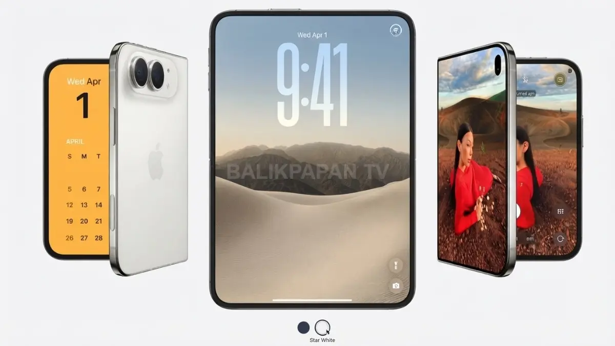 Layar iPhone Duo menggunakan OLED ProMotion hingga 120 Hz, dengan kecerahan mencapai 3.000 nits (BTV/AI)
