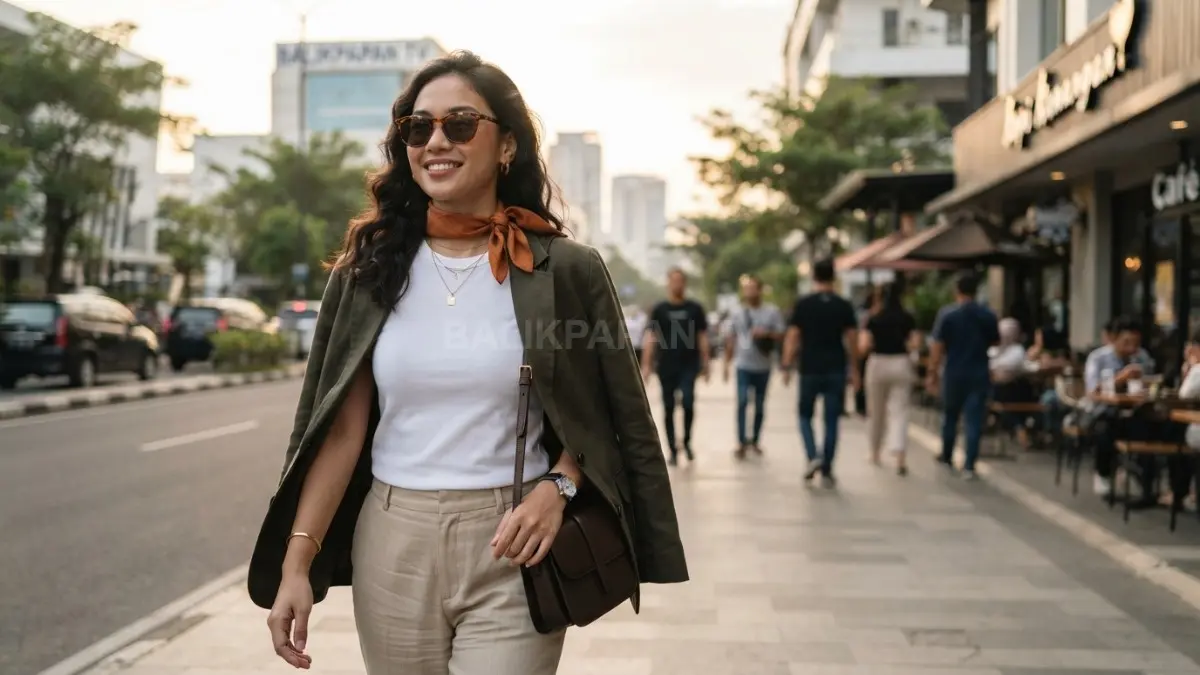 Aksesori sederhana memperkuat karakter penampilan sehari-hari melalui warna, tekstur, proporsi, dan padu padan tepat. (BTV/AI)