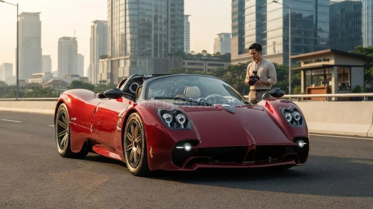 Material komposit ringan Pagani Utopia Roadster membantu menjaga kekuatan struktur, meningkatkan kelincahan, serta sensasi berkendara. (BTV/AI)