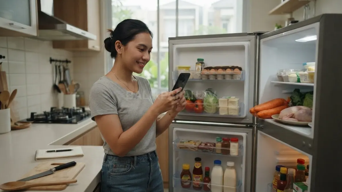 Periksa isi kulkas terlebih dahulu agar menu harian lebih terencana, hemat, dan mengurangi pembelian berlebihan. (BTV/AI)