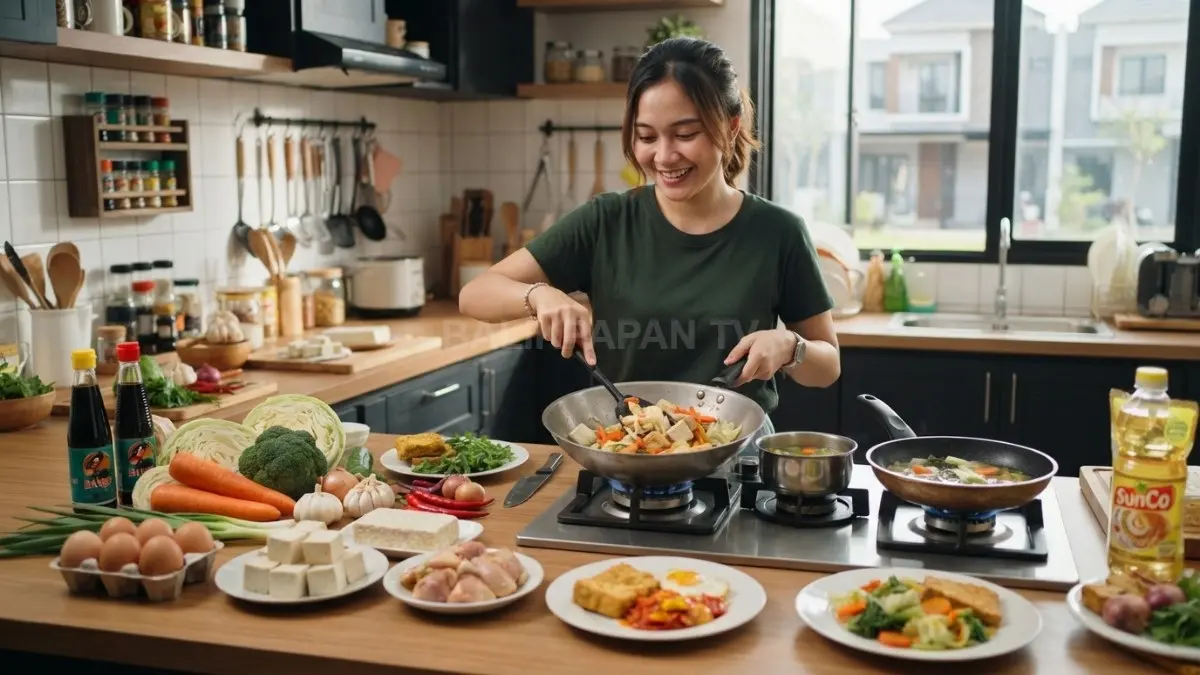 Pilih bahan fleksibel agar satu bahan dapat diolah menjadi beragam menu, sehingga belanja dapur hemat (BTV/AI).