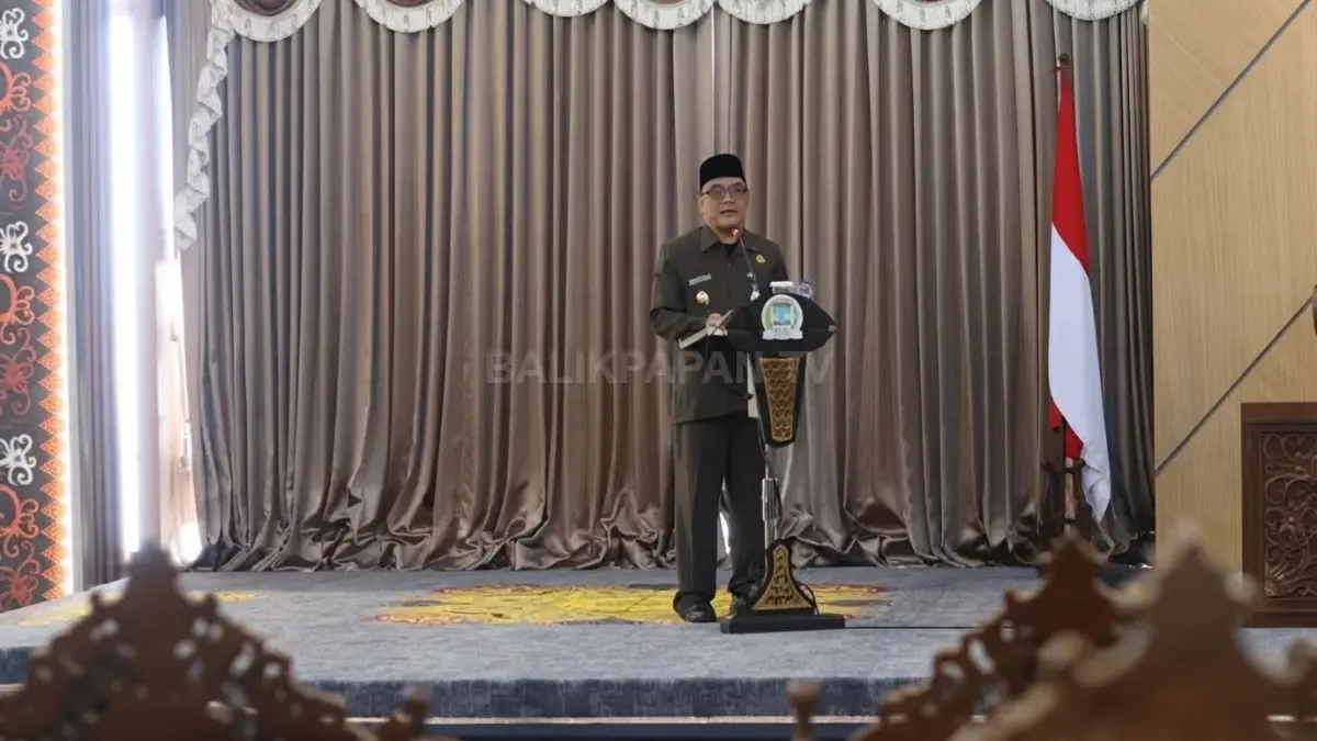 Wakil Wali Kota Balikpapan Bagus Susetyo menyampaikan nota penjelasan Raperda Penanggulangan Bencana. (DOK. ANGGI PRADITHA/KP)