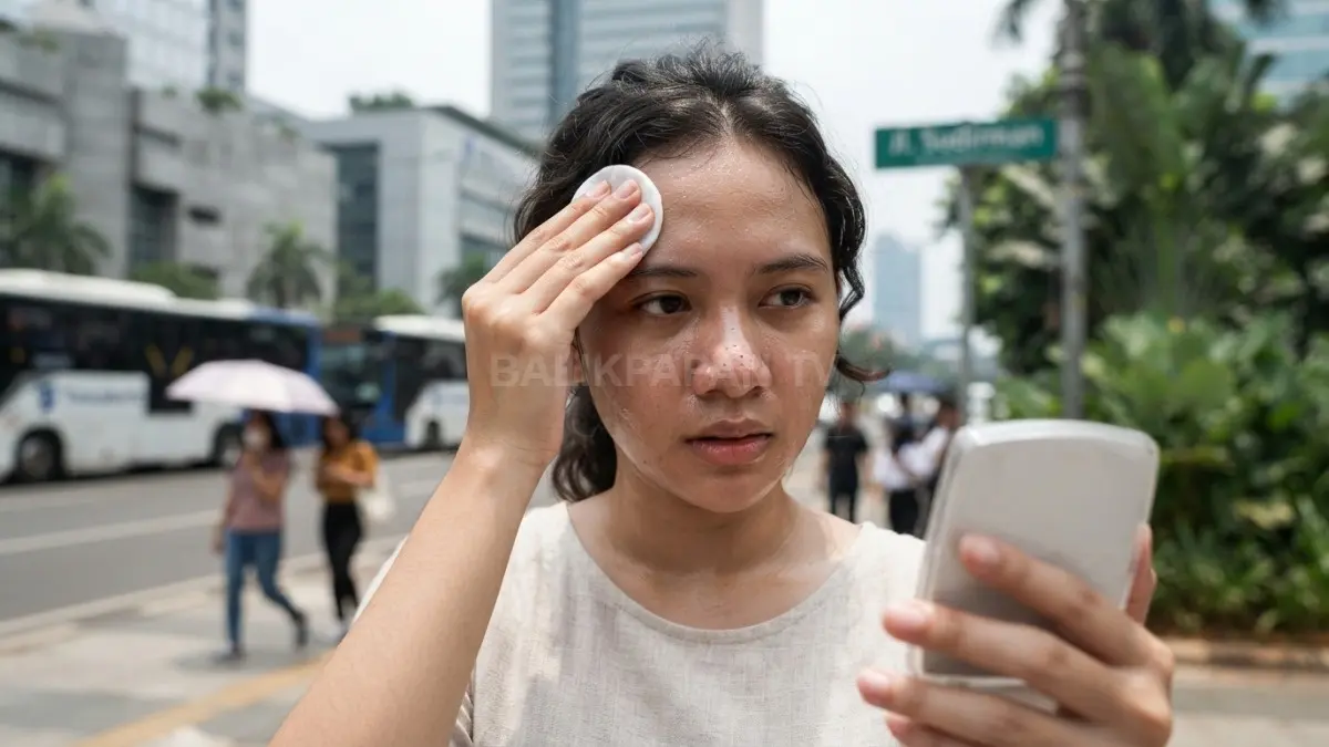 Cuaca panas dan lembap meningkatkan minyak serta keringat, sehingga pori lebih mudah tersumbat dan komedo terasa. (BTV/AI)