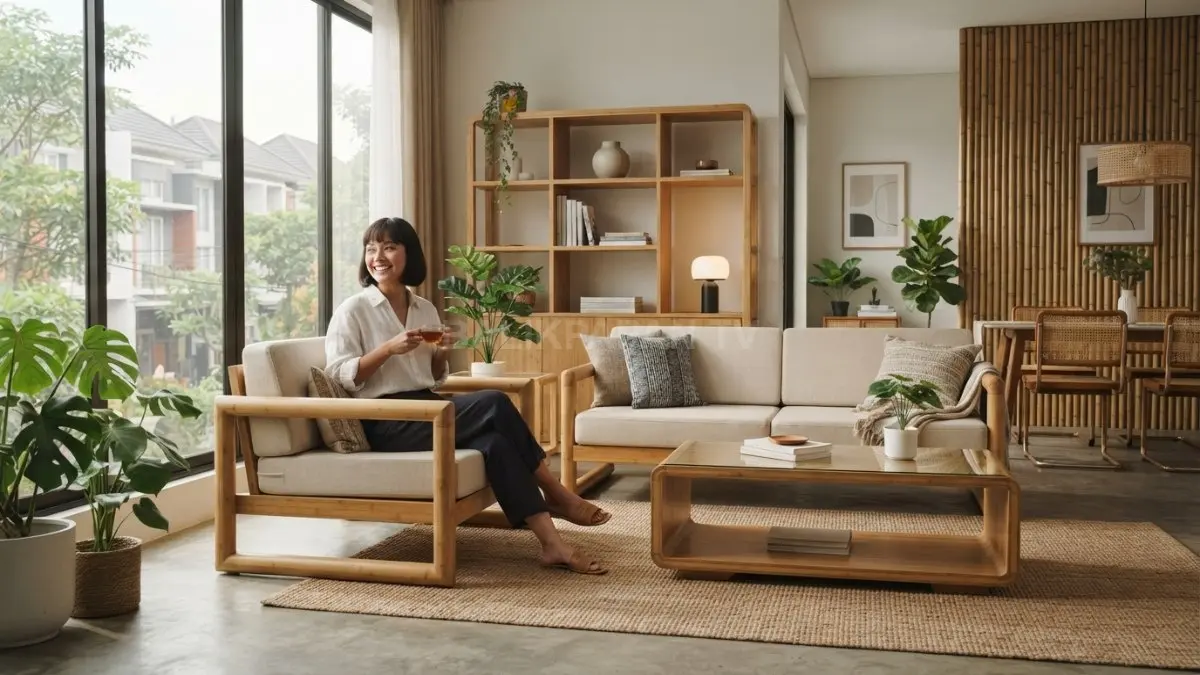 Furnitur bambu menghadirkan nuansa modern, hangat, rapi, dan personal dengan pengolahan yang tepat serta tahan lama. (BTV/AI)