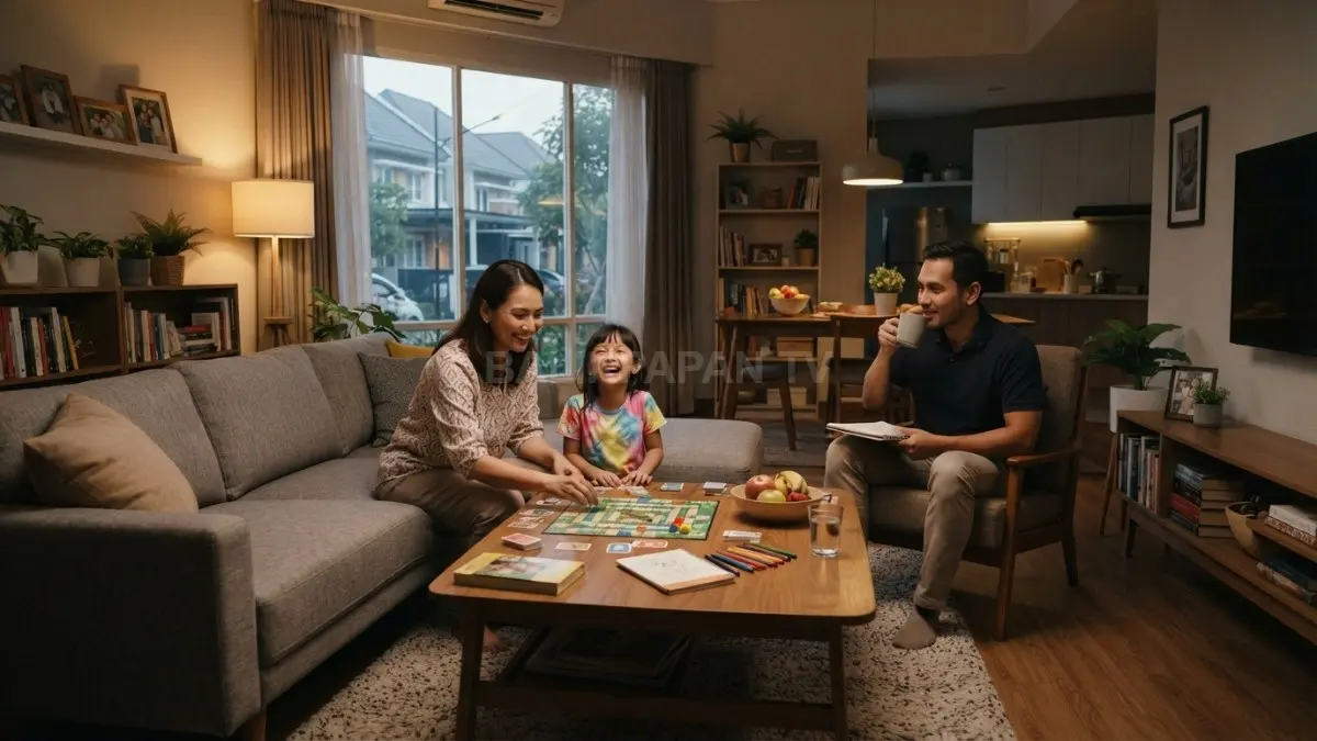 Ruang tengah ideal menghadirkan beragam aktivitas keluarga agar interaksi, kebersamaan, dan kenyamanan tumbuh alami. (BTV/AI)