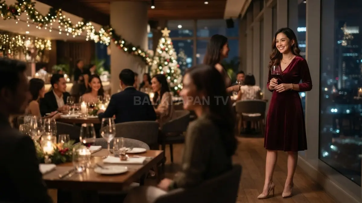 Warna burgundy, maroon, dan wine menghadirkan gaya Natal elegan, dewasa, nyaman, serta mudah dipadukan sehari-hari. (BTV/AI)
