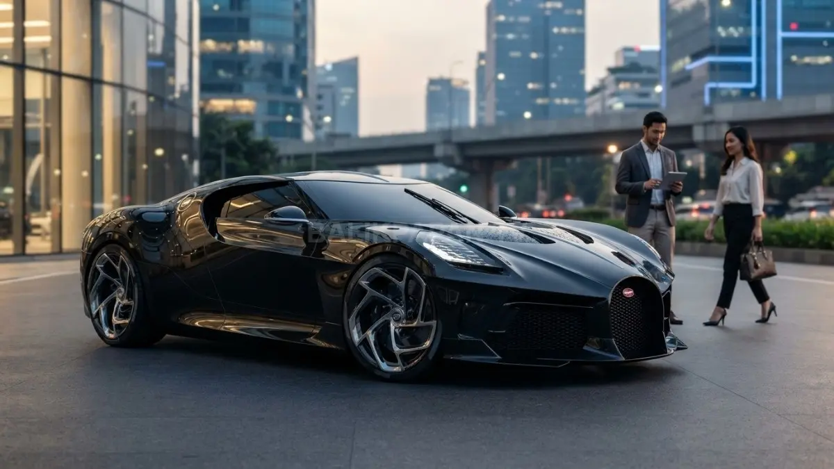 Bugatti La Voiture Noire bernilai €11 juta karena satu unit, desain bespoke, sejarah, teknologi, craftsmanship (BTV/AI).