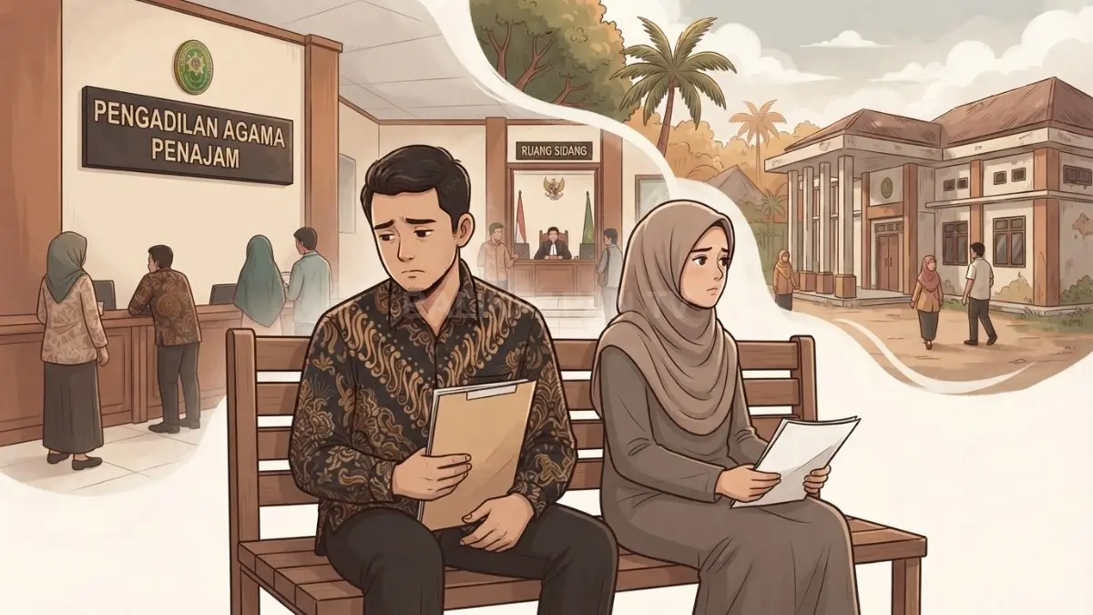 Ilustrasi pasangan suami istri menghadapi persoalan rumah tangga dan proses perceraian di Pengadilan Agama Penajam (BTV/AI)