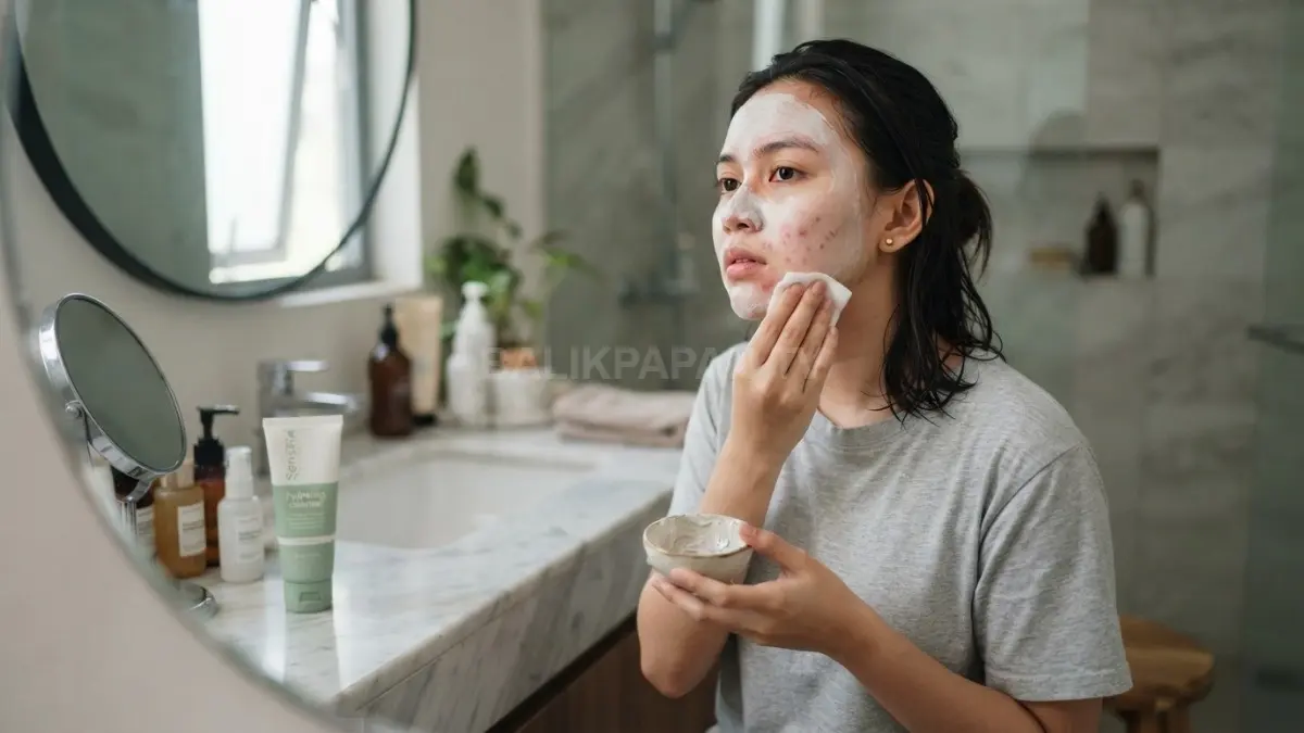 Kulit sensitif perlu perhatian, uji masker baru, hindari iritan, dan hentikan pemakaian jika terasa perih. (BTV/AI)
