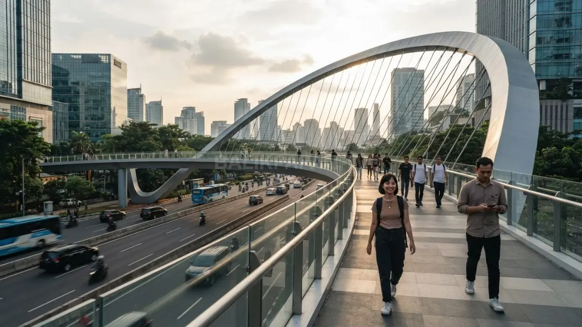Lengkung jembatan menghadirkan dinamika visual, perspektif beragam, dan identitas estetis dari berbagai sudut pandang (BTV/AI).