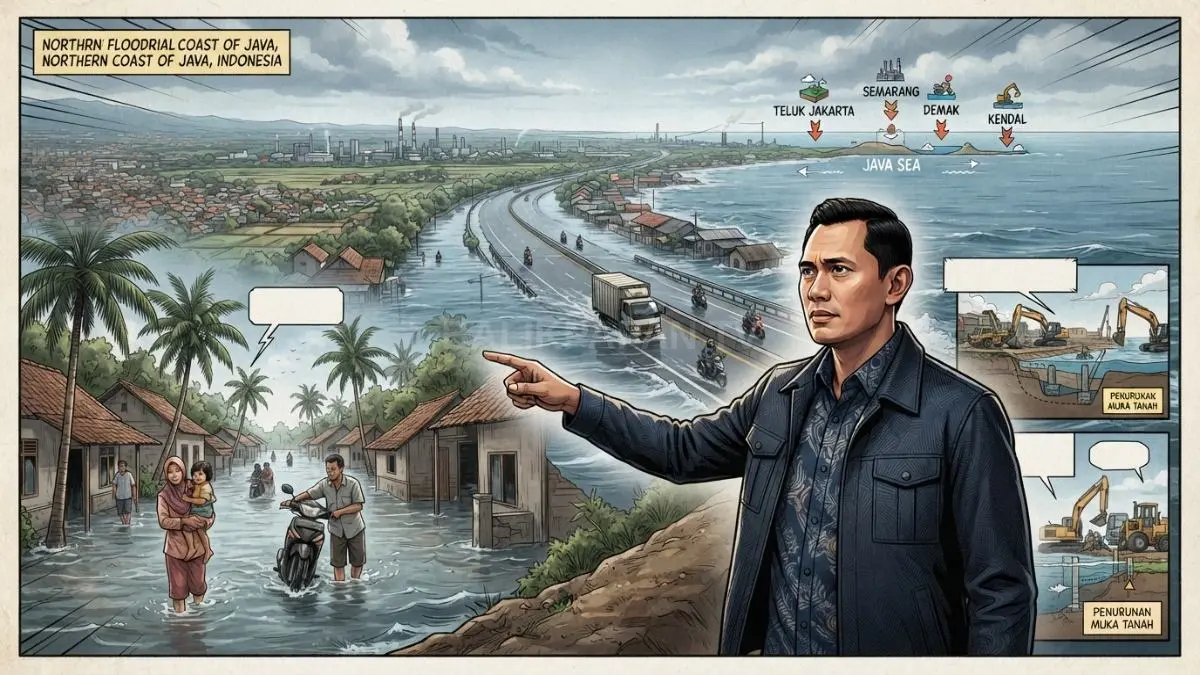Pantura Jawa menghadapi ancaman banjir rob akibat kenaikan laut dan penurunan muka tanah wilayah pesisir [BTV:AI]