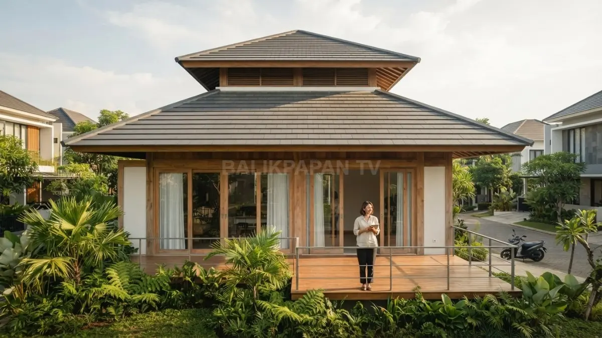 Rumah minimalis bergaya Myanmar dengan atap bertingkat menciptakan karakter khas, modern, dan sesuai iklim tropis (BTV/AI)