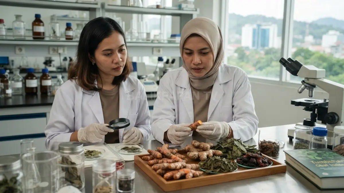 Daun, akar, dan buah lokal mencerminkan pengetahuan alam yang diwariskan turun-temurun dalam kehidupan masyarakat Indonesia. (BTV/AI)