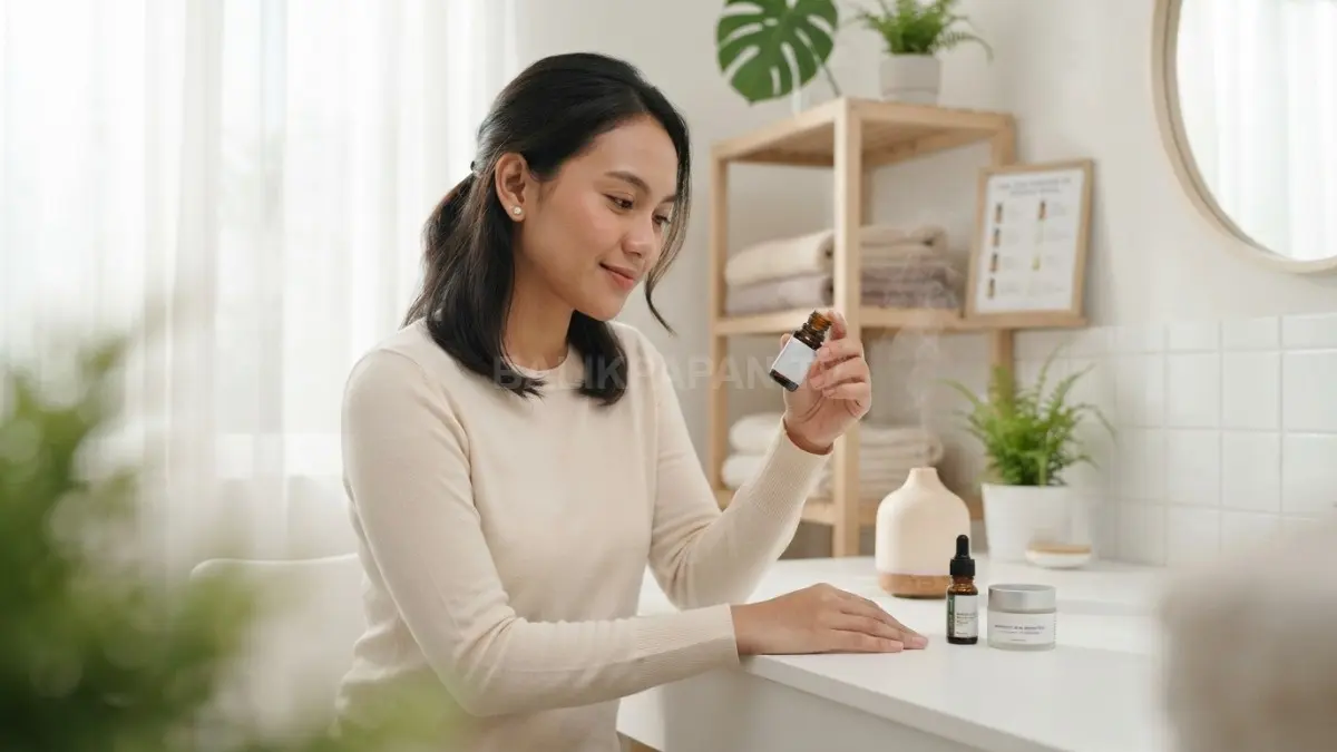 Edukasi penggunaan essential oil yang aman dan tepat dalam perawatan kulit wajah harian. (BTV/Ai)