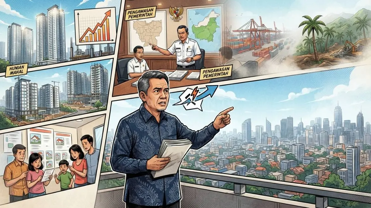 Harga tanah tinggi dinilai menyulitkan masyarakat memperoleh hunian terjangkau, sementara pengawasan properti diperketat pemerintah [BTV:AI]