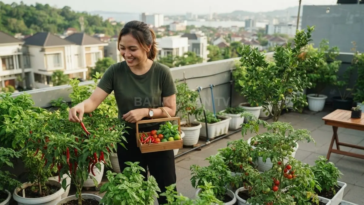 Kebun sambal sederhana berisi cabai, tomat, kemangi, dan jeruk limau yang bisa dipanen sesuai kebutuhan dapur.(BTV/AI)