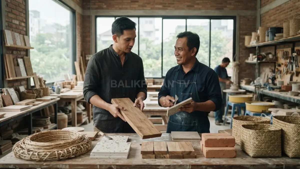 Pelajari material lokal dengan memahami proses pembuatan, pengrajin, keterampilan, dan pengetahuan yang menjaga karakter tempat. (BTV/AI)