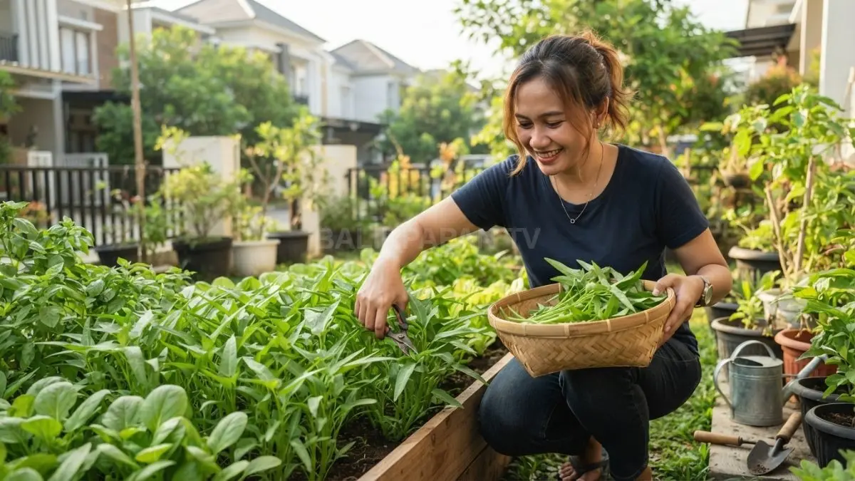 Beberapa sayuran daun dapat dipanen berkala sehingga kebun rumah tetap menghasilkan tanpa harus menunggu tanaman berbunga atau berbuah. (BTV/AI)