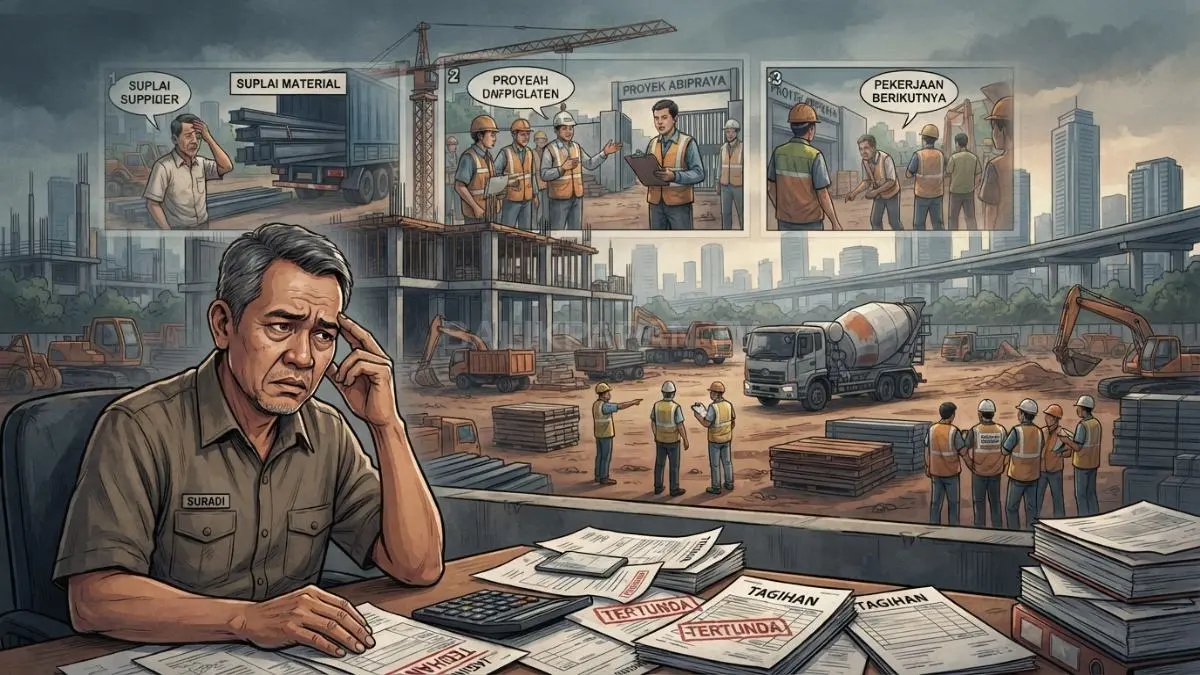 Keterlambatan pembayaran Brantas Abipraya berdampak pada 500 subkontraktor dan pemasok material dalam rantai pasok sektor konstruksi [BTV:AI]