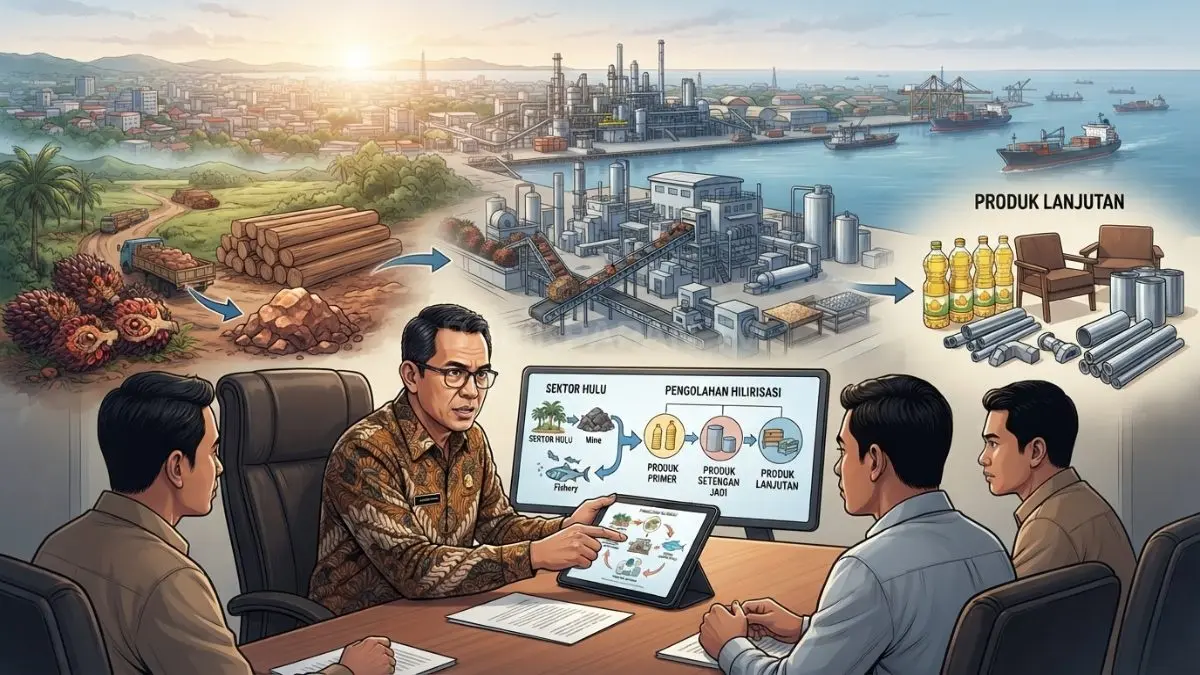 Pengolahan komoditas strategis menjadi produk bernilai tambah menjadi fokus hilirisasi setelah sektor hulu. [BTV:AI]