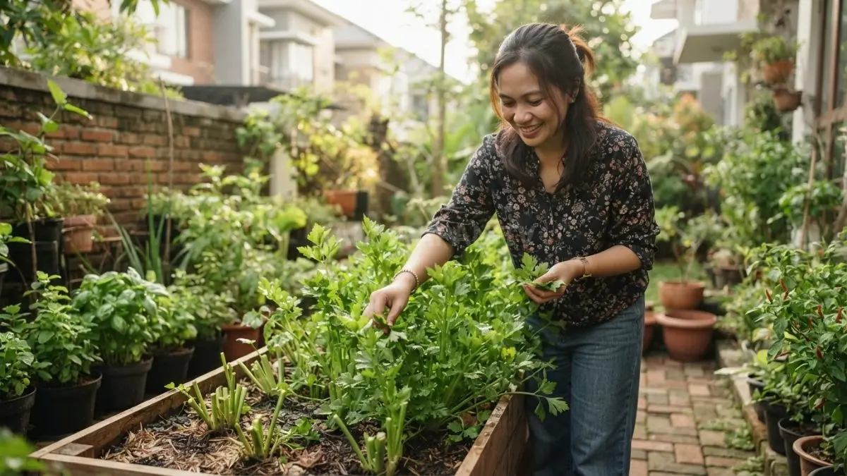 Seledri dapat dipanen bertahap dari daunnya, sehingga kebutuhan sedikit untuk masakan tidak harus menghabiskan seluruh tanaman. (BTV/AI)