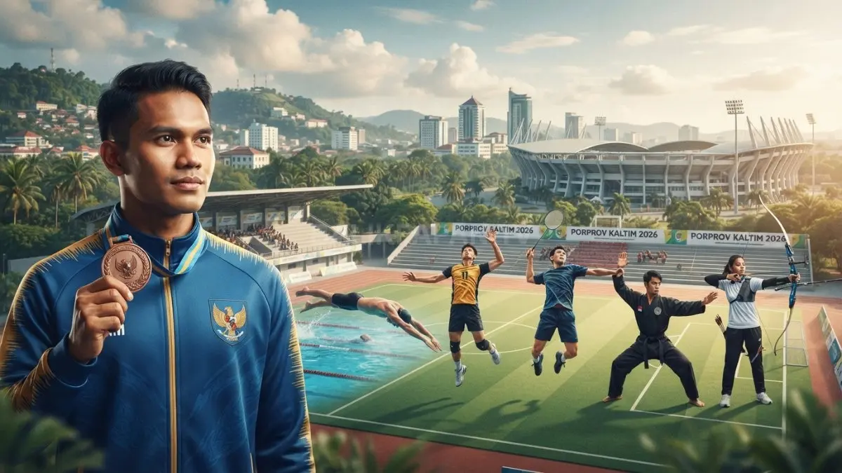 Ilustrasi lima cabang olahraga mandiri tetap mendapatkan hak medali dalam klasemen Porprov Kaltim 2026. (BTV/AI)