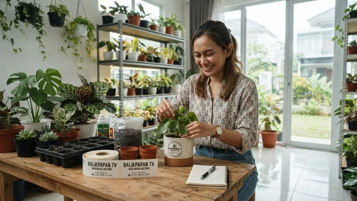 Ilustrasi perhitungan modal tanaman, mulai bibit, pot, media tanam, pupuk, hingga kemasan untuk dijual. (BTV/AI)