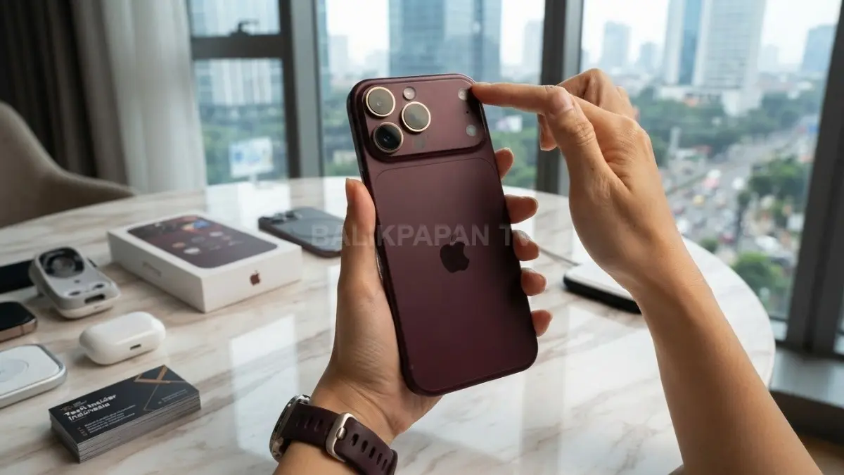 iPhone 18 Pro tampil dengan warna hitam pekat matte, logo Apple lebih tinggi dan finishing lebih matte (BTV/AI)