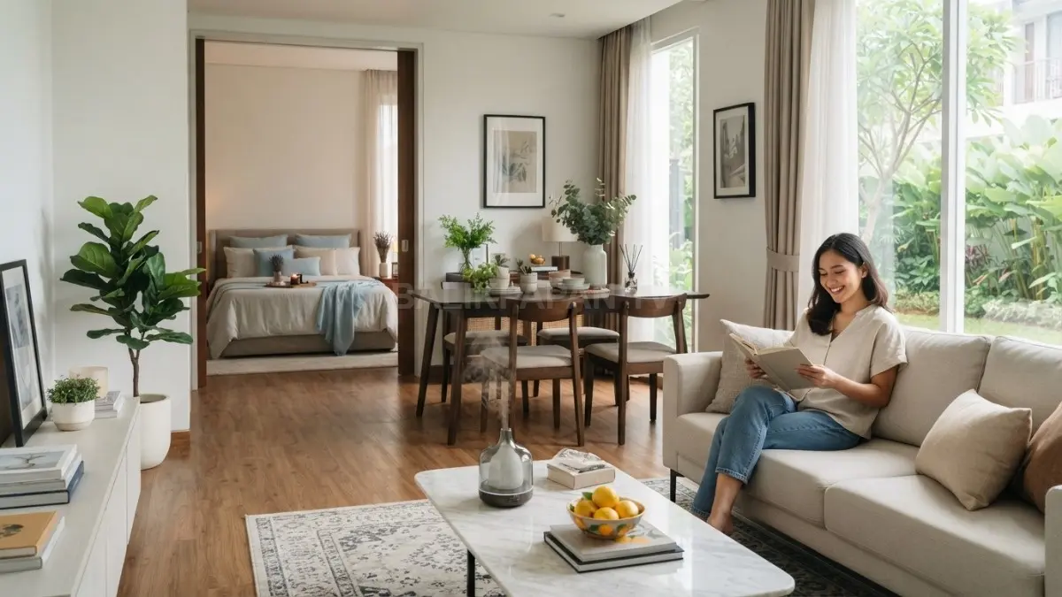 Konsep penataan aroma ruangan pada interior rumah modern untuk menciptakan suasana nyaman dan harmonis. (BTV/Ai)